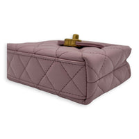 Chanel Kelly Top Handle Bag Nano Pink in Calfskin, Gold hardware_9
