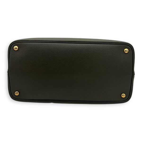 Prada Double Top Handle Bag Green in Saffiano Leather, Gold hardware_5