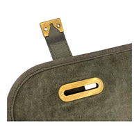 Saint Laurent Besace Shoulder Bag Grey in Crocodile Embossed Calfskin, Gold hardware_10