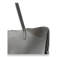 Saint Laurent East West Shopping Fringe Tote Bag Grey in Calfskin, Silver hardware_11