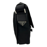 Prada Logo Crossbody Bag Black in Nylon, Silver hardware_3