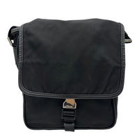 Prada Logo Crossbody Bag Black in Nylon, Silver hardware_1