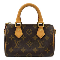 Louis Vuitton Speedy Crossbody Bag Nano Brown in Monogram Coated Canvas, Gold hardware_1