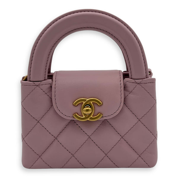 Chanel Kelly Top Handle Bag Nano Pink in Calfskin, Gold hardware_1