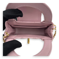 Chanel Kelly Top Handle Bag Nano Pink in Calfskin, Gold hardware_6