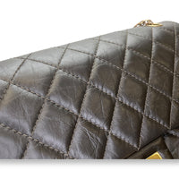 2.55 Brown Shoulder Bag in Calfskin, Gold hardware