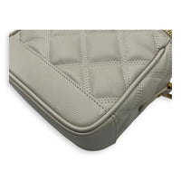 Saint Laurent Quilted 80's  Vanity Bag White in Calfskin, Gold hardware_10