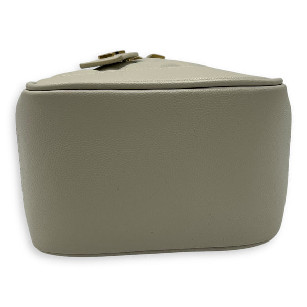 Saint Laurent Quilted 80's  Vanity Bag White in Calfskin, Gold hardware_5