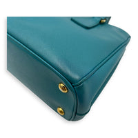 Prada Galleria Top Handle Bag Blue in Saffiano Leather, Gold hardware_10