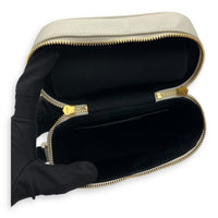 Saint Laurent Quilted 80's  Vanity Bag White in Calfskin, Gold hardware_6