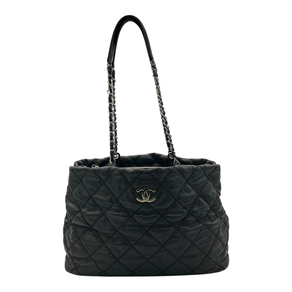 Chanel Wild stitch  Tote Bag Blue in Linen, Silver hardware_1