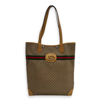 Gucci GG Tote Bag Brown in Coated Canvas, Gold hardware_1