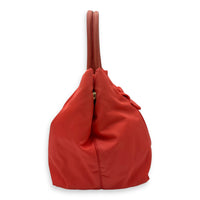 Prada Bow Salmon Top Handle Bag in Nylon, Gold hardware_3