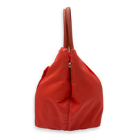 Prada Bow Salmon Top Handle Bag in Nylon, Gold hardware_4