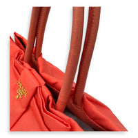 Prada Bow Salmon Top Handle Bag in Nylon, Gold hardware_7