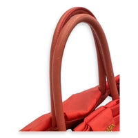 Prada Bow Salmon Top Handle Bag in Nylon, Gold hardware_9