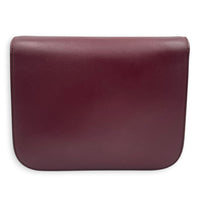 Box Medium Maroon Shoulder Bag in Calfskin, Gold hardware