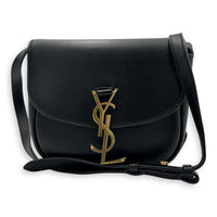 Kaia Crossbody Bag Black in Calfskin, Gold hardware
