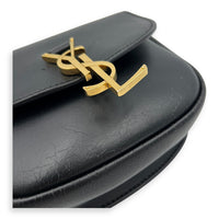 Kaia Crossbody Bag Black in Calfskin, Gold hardware