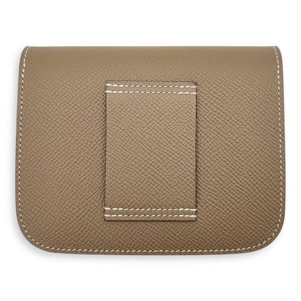 Constance Slim Compact Brown in Epsom, Palladium hardware