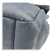 Accordion Shoulder Bag Blue in Denim, Silver hardware