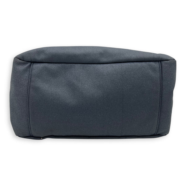 Accordion Shoulder Bag Blue in Denim, Silver hardware