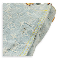 Let Go Tote Bag Blue in Denim, Gold hardware