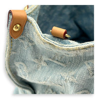 Let Go Tote Bag Blue in Denim, Gold hardware