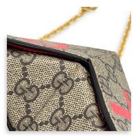 Supreme Heart Love Chain Shoulder Bag Beige in Coated Canvas, Gold hardware