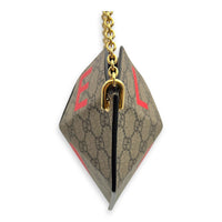 Supreme Heart Love Chain Shoulder Bag Beige in Coated Canvas, Gold hardware