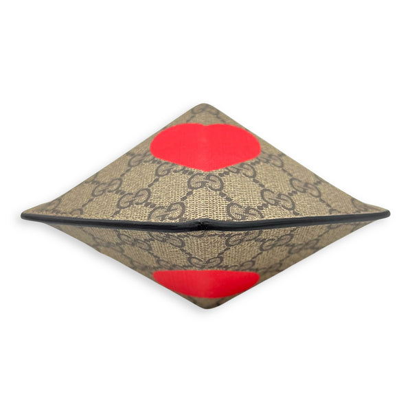 Supreme Heart Love Chain Shoulder Bag Beige in Coated Canvas, Gold hardware