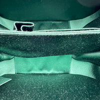 Kisslock Shoulder Bag Green in Python Leather, Silver hardware