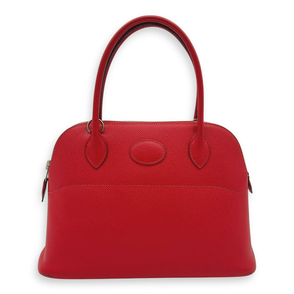 Bolide Red in Epsom, Silver hardware