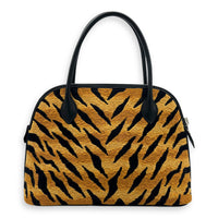 Tiger Bolide 27 Brown Top Handle Bag in Embroidered/Swift, Palladium hardware