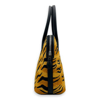Tiger Bolide 27 Brown Top Handle Bag in Embroidered/Swift, Palladium hardware