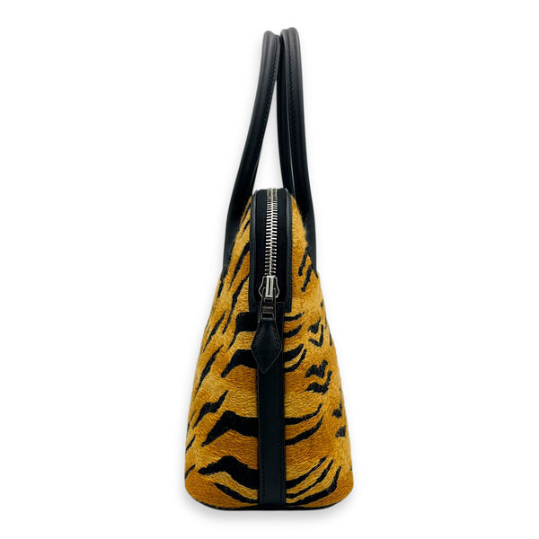 Tiger Bolide 27 Brown Top Handle Bag in Embroidered/Swift, Palladium hardware