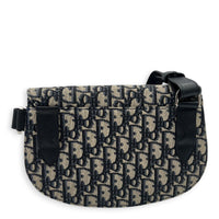 Saddle Shoulder Bag Blue in Jacquard, Silver hardware
