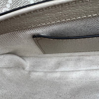 Ophidia Pochette on Strap Shoulder Bag White in Coated Canvas, Gold hardware