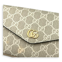 Ophidia Pochette on Strap Shoulder Bag White in Coated Canvas, Gold hardware
