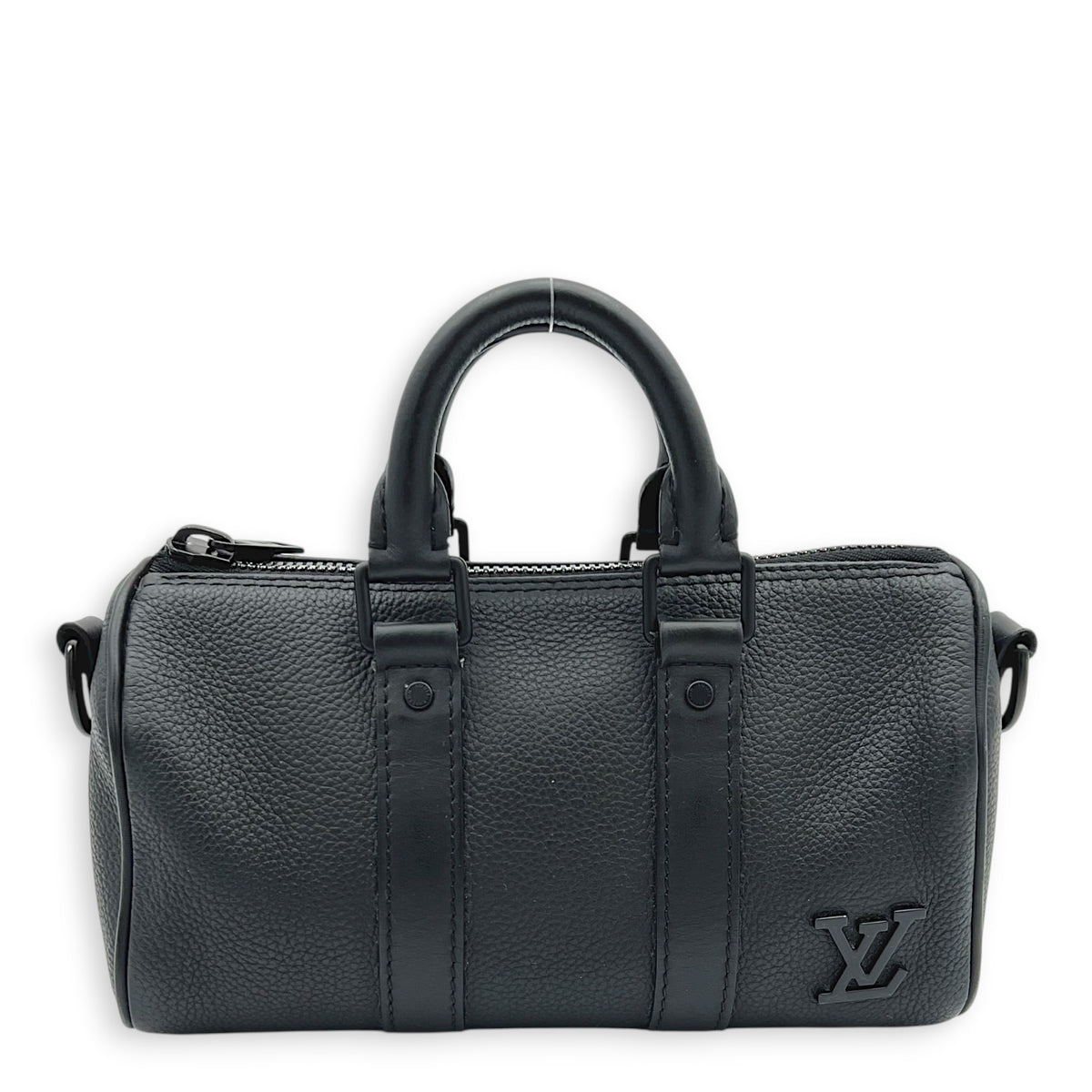 Keepall Top Handle Bag XS Black in Calfskin, black hardware