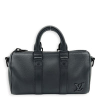 Keepall Top Handle Bag XS Black in Calfskin, black hardware