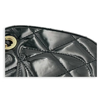 CC Seasonal Camera Shoulder Bag Black in Patent Leather, Gold hardware