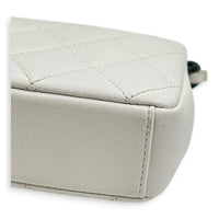 My Everything Shoulder Bag White in Caviar Leather, Black hardware