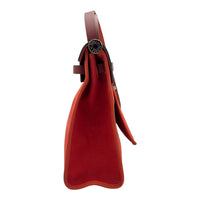 Herbag Red in Canvas, Silver hardware
