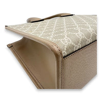 Interlocking G Tote Bag White in Coated Canvas, Gold hardware