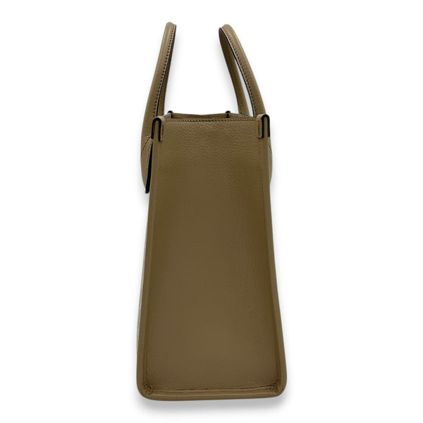 Interlocking G Tote Bag White in Coated Canvas, Gold hardware