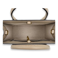 Interlocking G Tote Bag White in Coated Canvas, Gold hardware