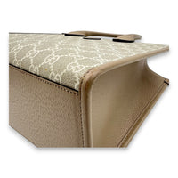 Interlocking G Tote Bag White in Coated Canvas, Gold hardware