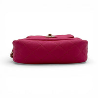 CC Day Camera Chain Shoulder Bag Pink in Caviar Leather, Gold hardware