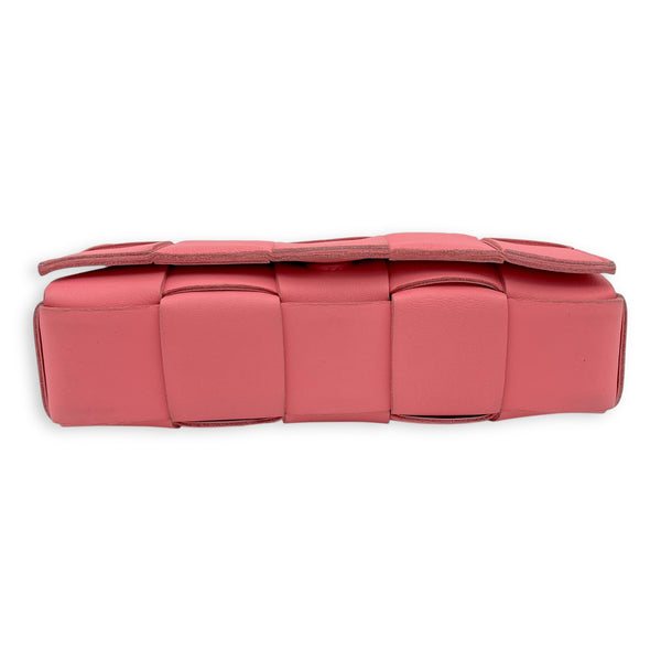 Cassette Crossbody Bag Pink in Calfskin, Silver hardware